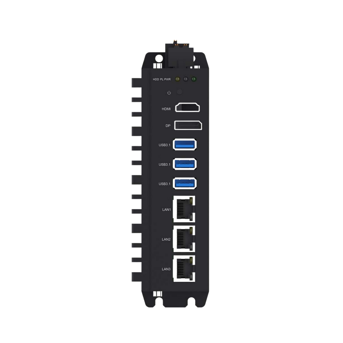 Portwell WEBS-89I0 industrial embedded system shown from the side